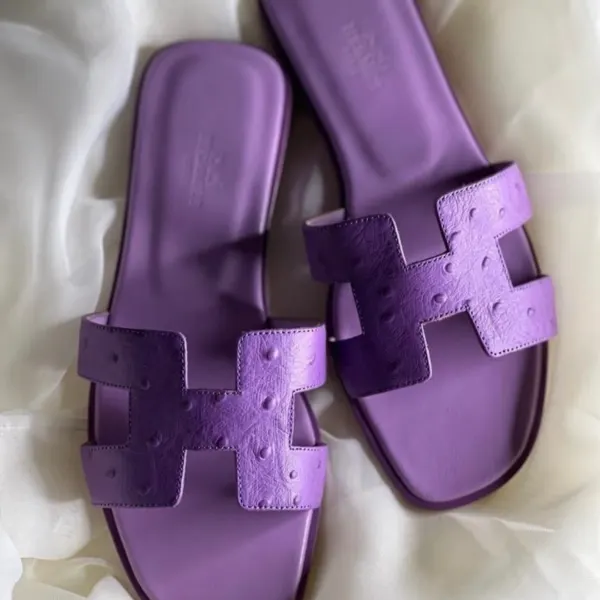 it girl ostrich purple sandals