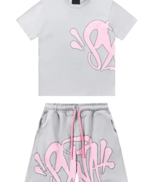 "Graffiti" Short set Grey Pink
