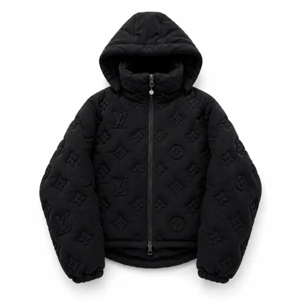 "LV" PUFFER COAT BLACK