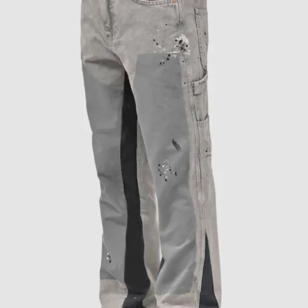 "Grey Patch Flared Denim"