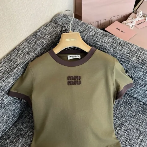 MIU GREEN T CROPPED